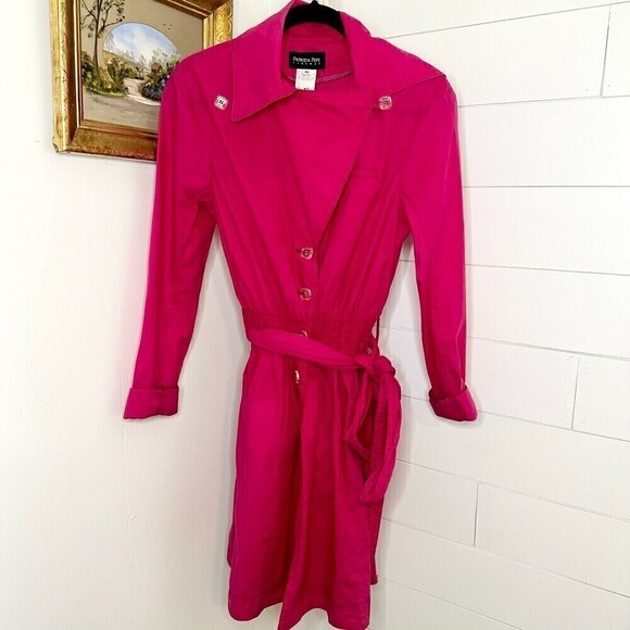 Patrizia Pepe Lightweight Trench Coat Ruby Violet NWT IT 42/US 6 - Picture 1 of 9